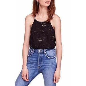 Free People Sequin Bead Star Racerback